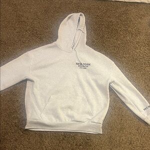 Classic Gray Hoodie with New York Brooklyn Print